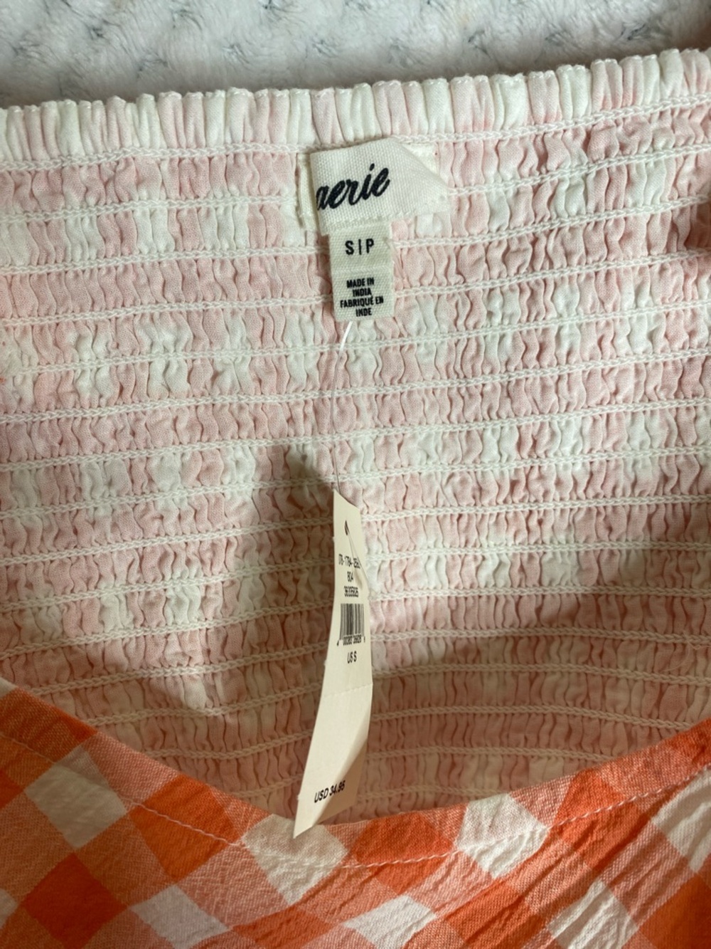 Aerie Melon Gingham Crop Top - Picture 3 of 4